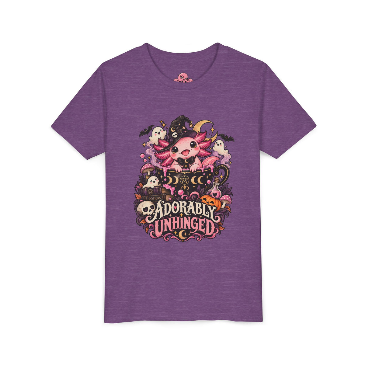 Adorably Unhinged Axolotl Halloween Youth T-Shirt | Feral Little Darling
