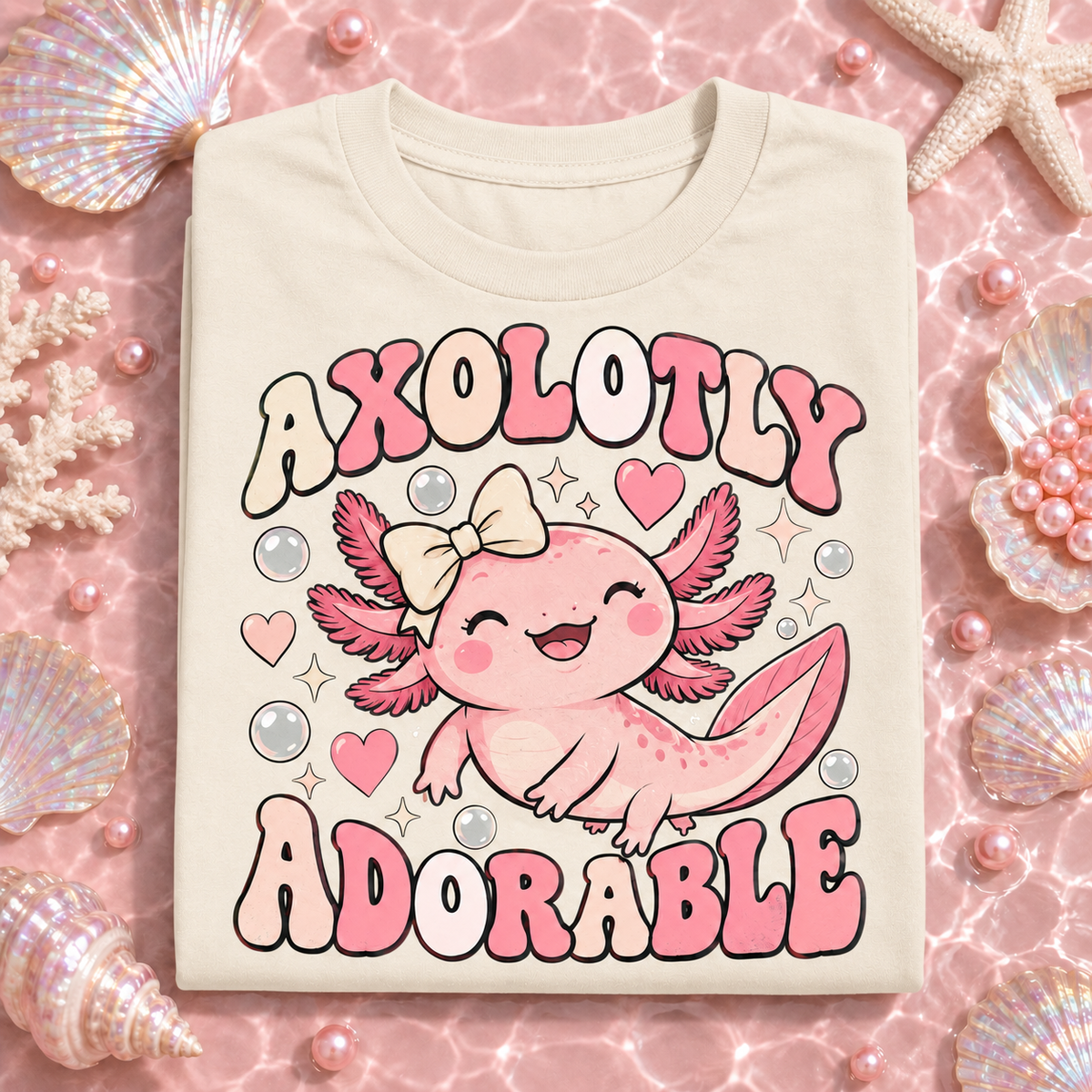 Axolotly Adorable youth T-shirt in Natural