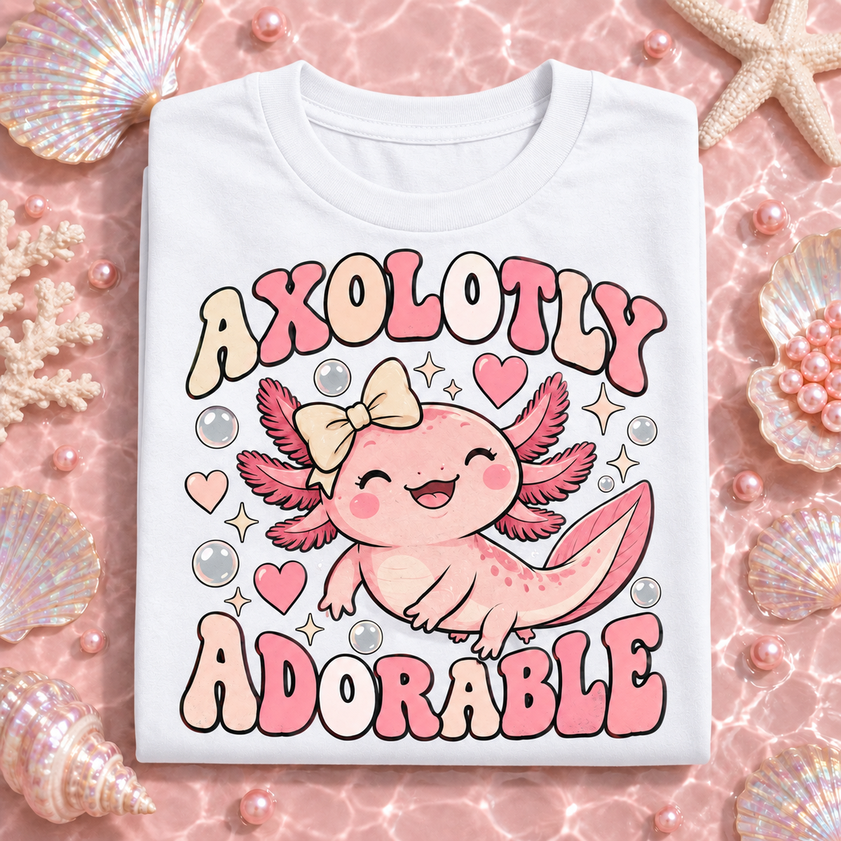 Axolotly Adorable youth T-shirt in White