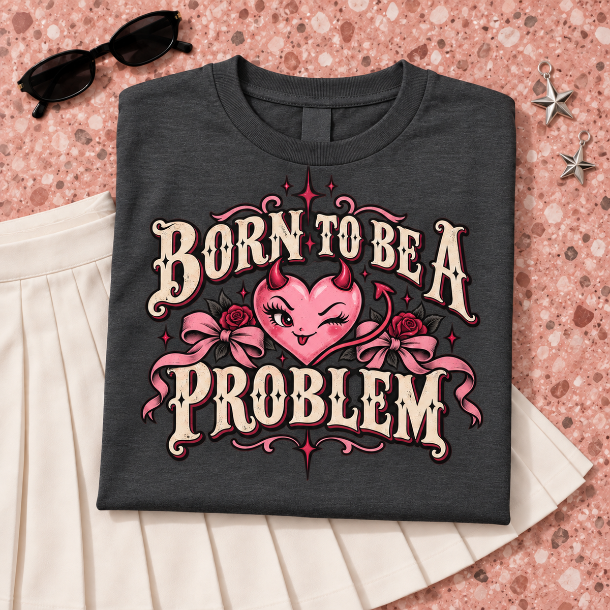 Born to Be a Problem color Dark Heather