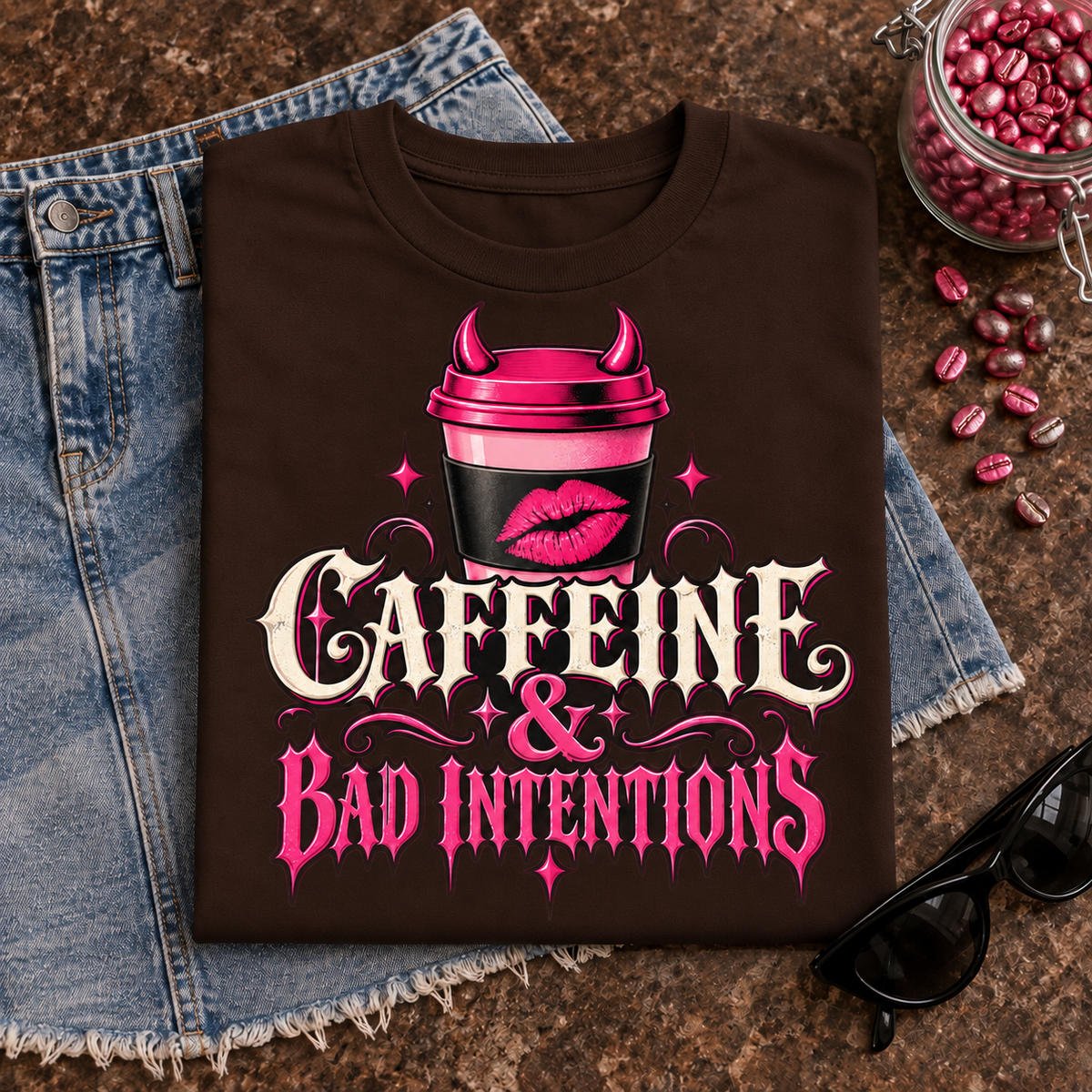 Caffeine & Bad Intentions color Dark Chocolate