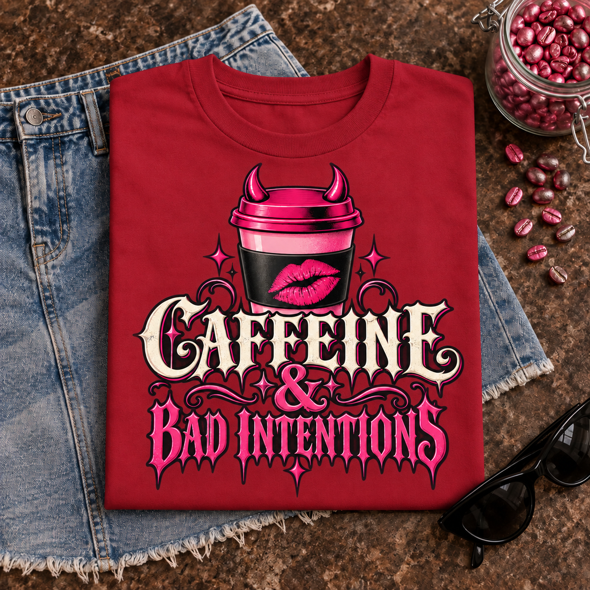 Caffeine & Bad Intentions color Red