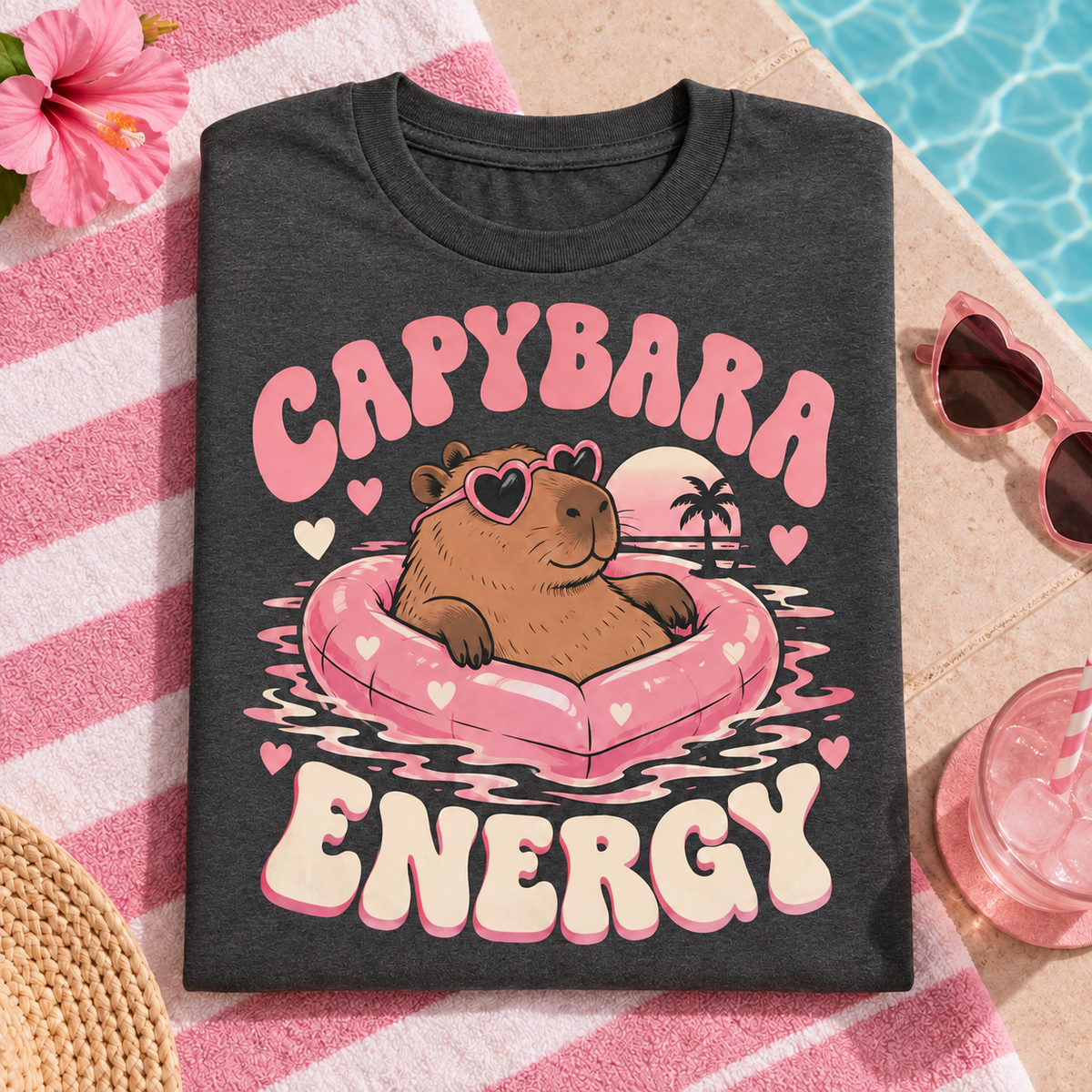 Capybara Energy youth T-shirt in Dark Heather