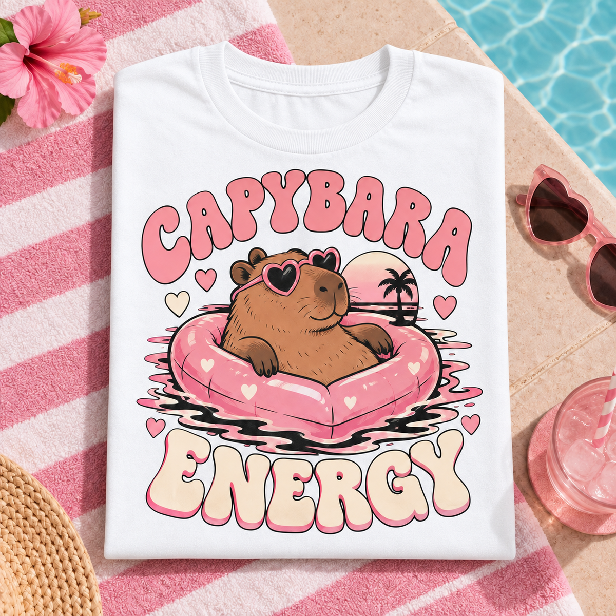 Capybara Energy youth T-shirt in White