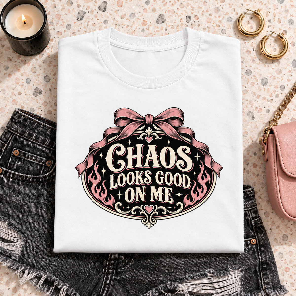 Chaos Looks Good on Me color White
