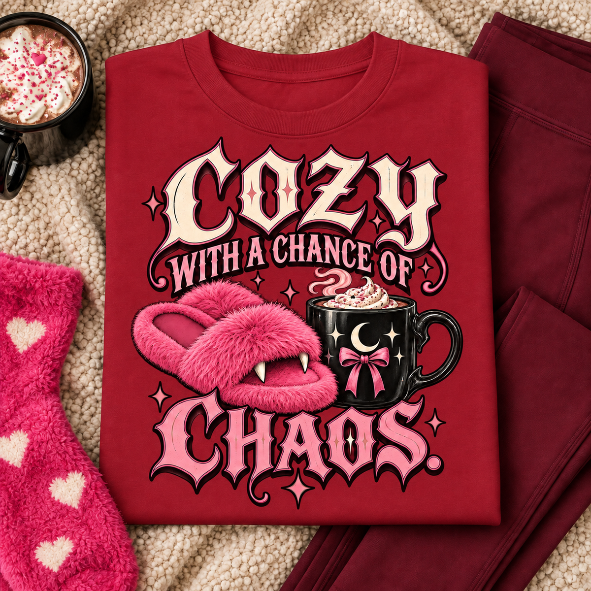 Cozy With a Chance of Chaos color Red