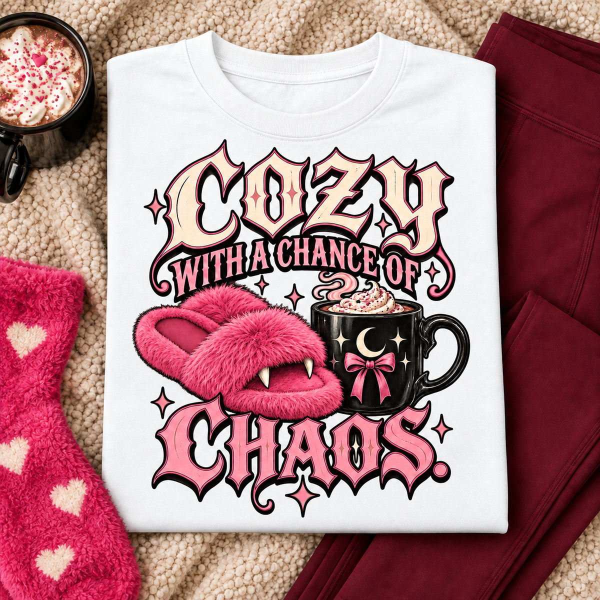 Cozy With a Chance of Chaos color White