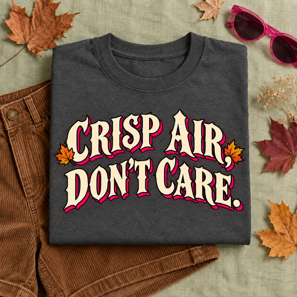 Crisp Air, Don't Care color Dark Heather