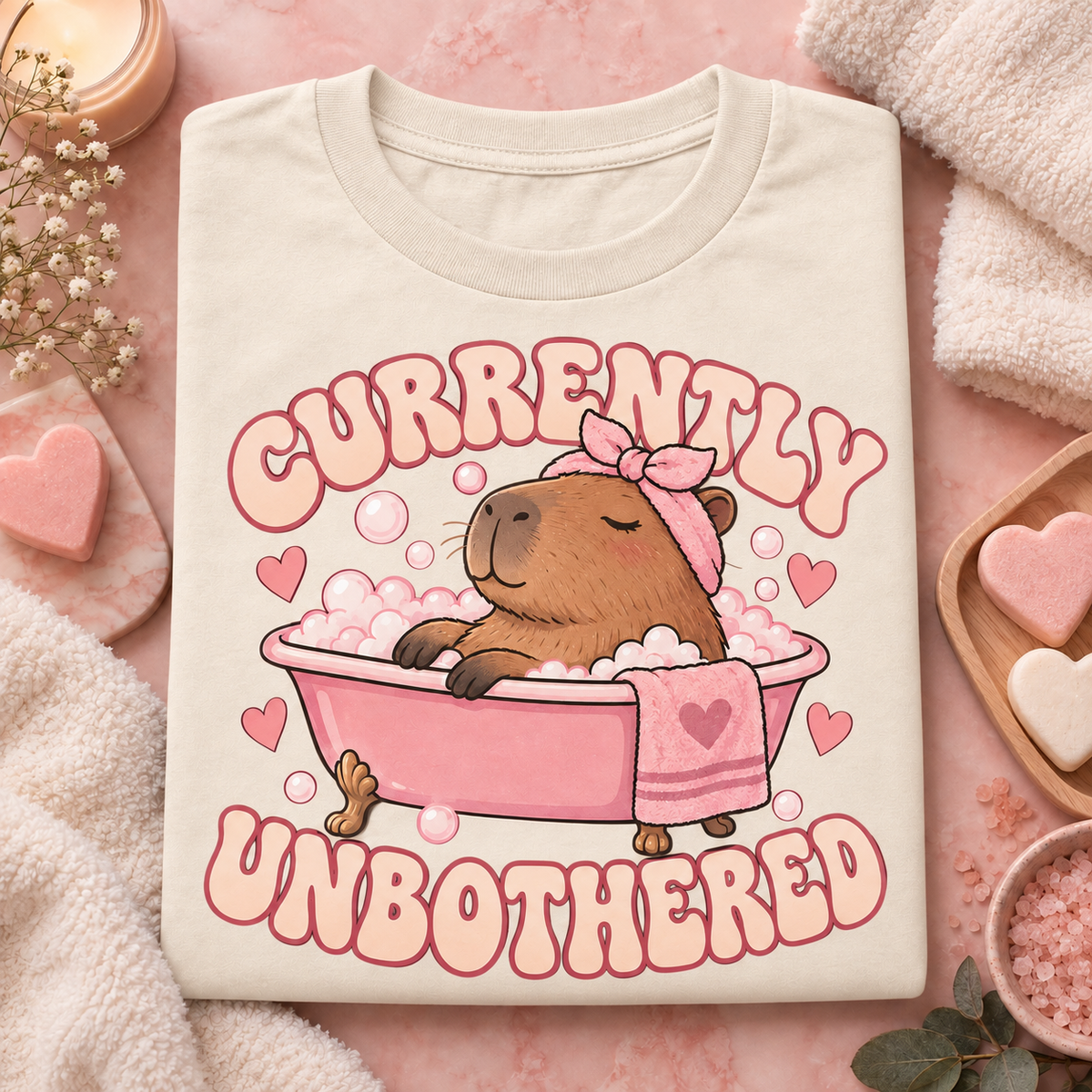 Currently Unbothered capybara youth T-shirt in Natural