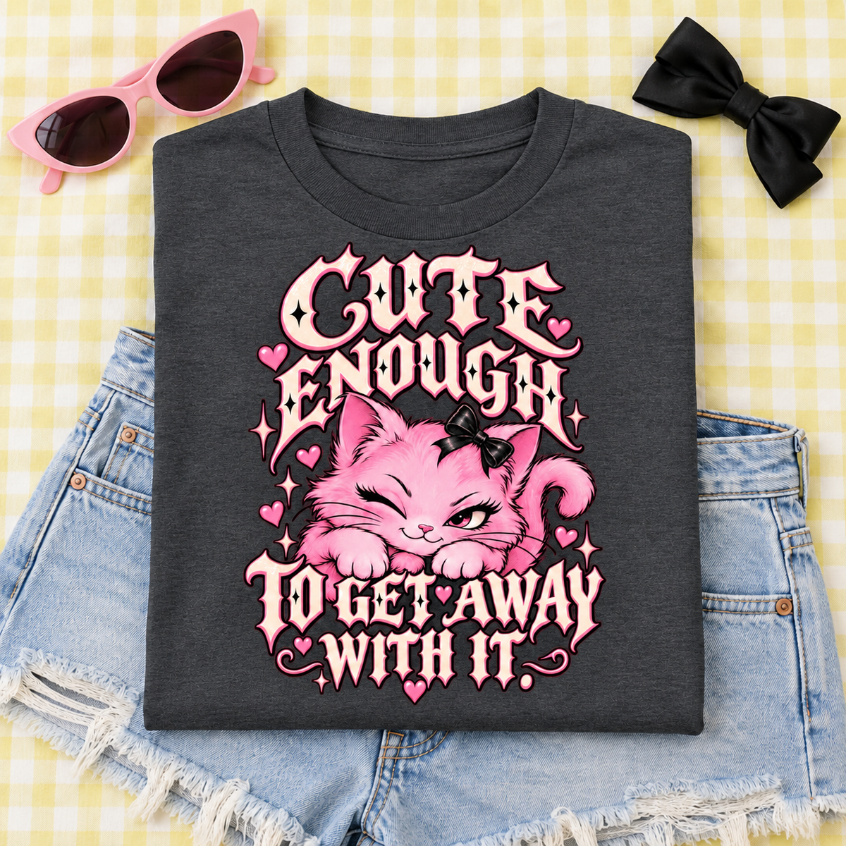 Cute Enough to Get Away With It color Dark Heather