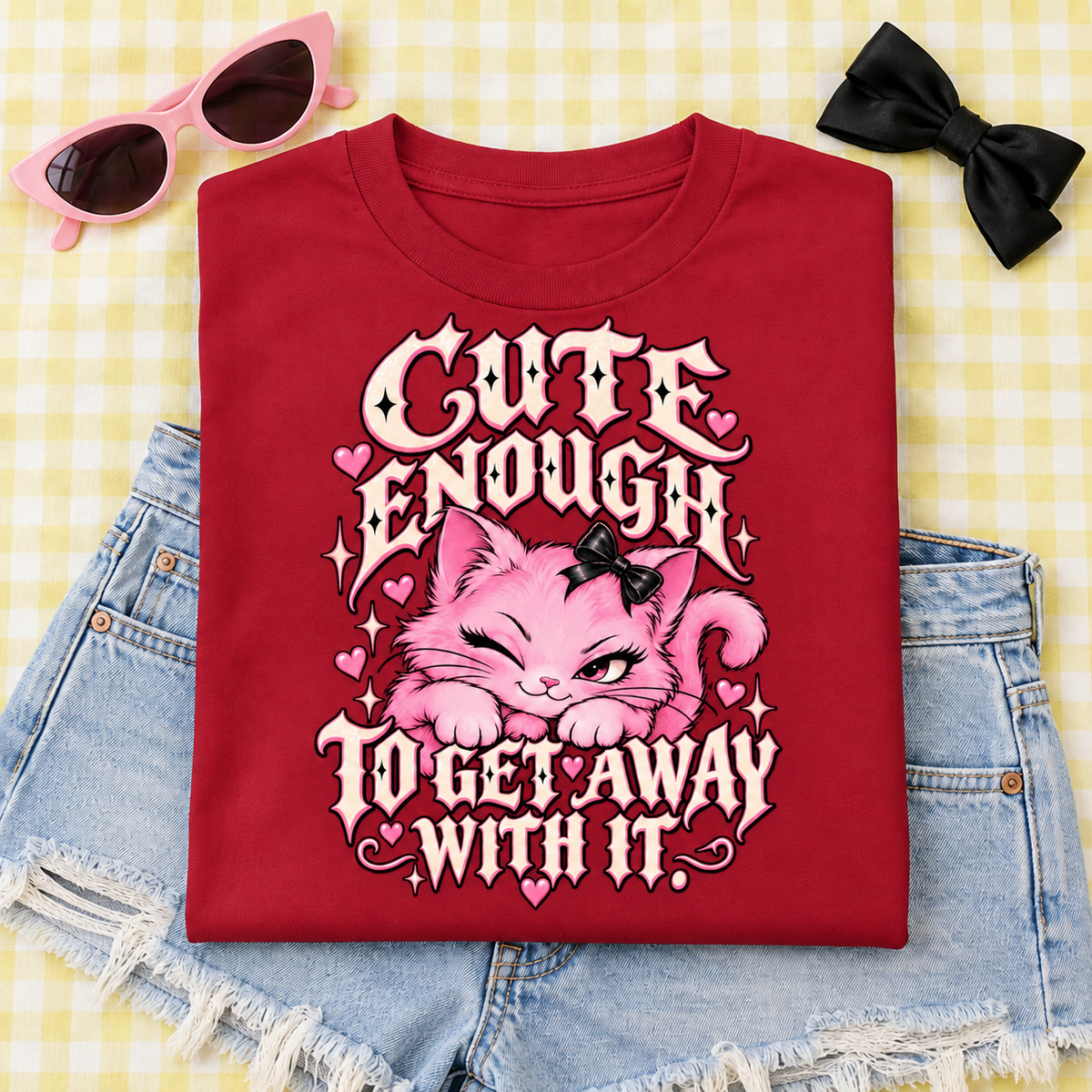 Cute Enough to Get Away With It color Red