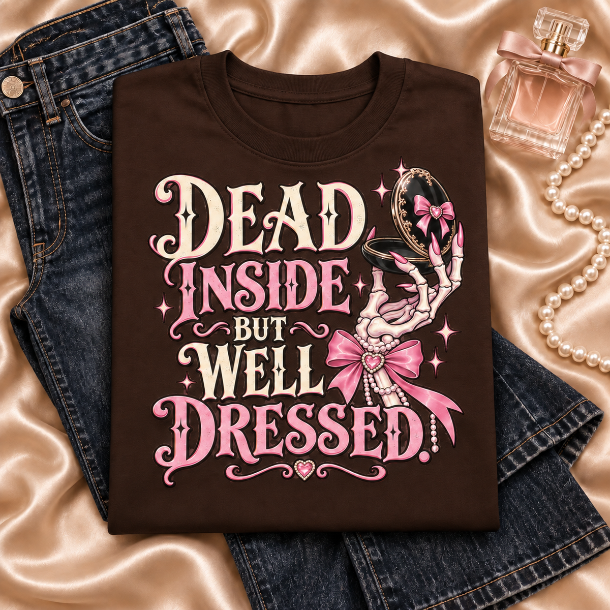 Dead Inside but Well Dressed color Dark Chocolate