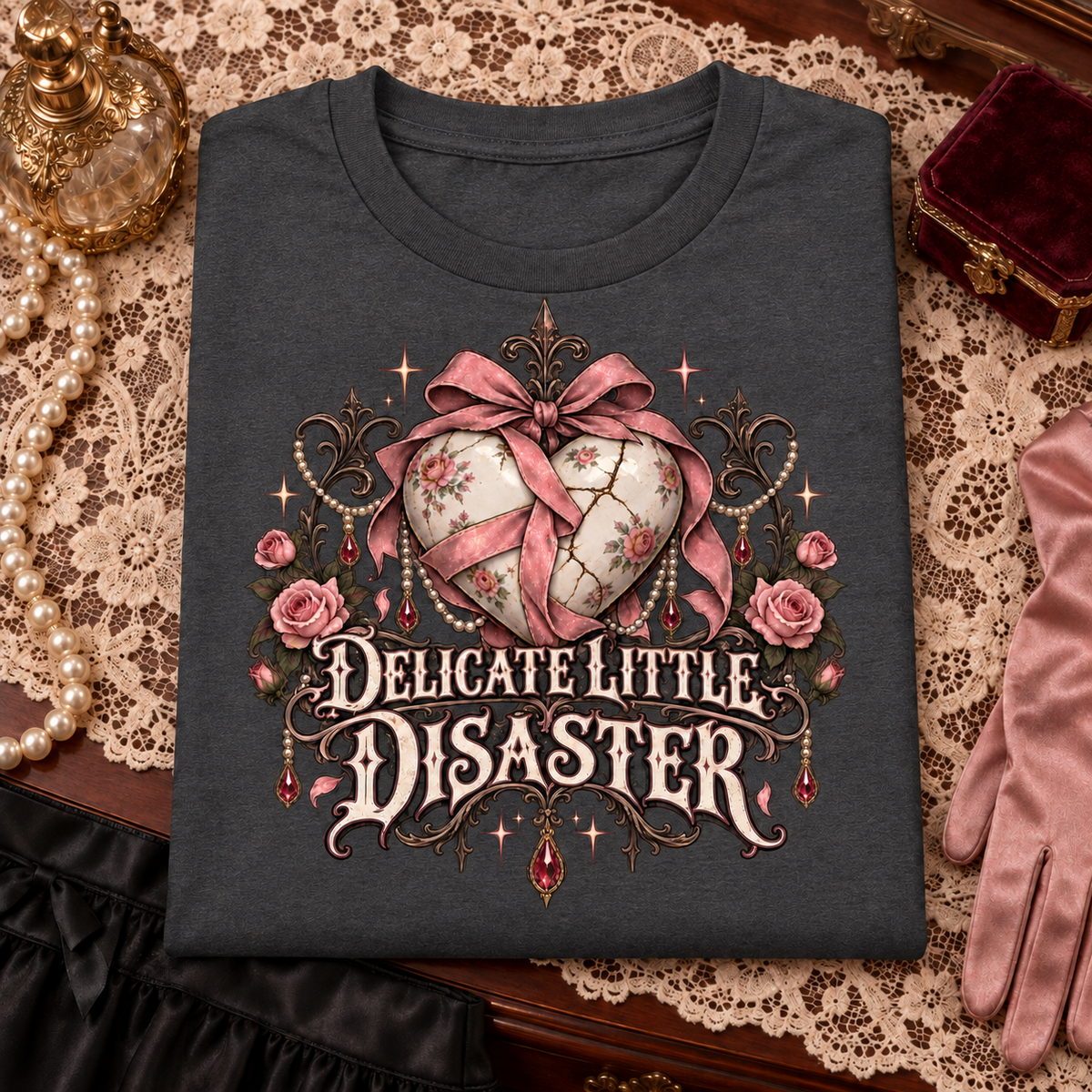Delicate Little Disaster color Dark Heather