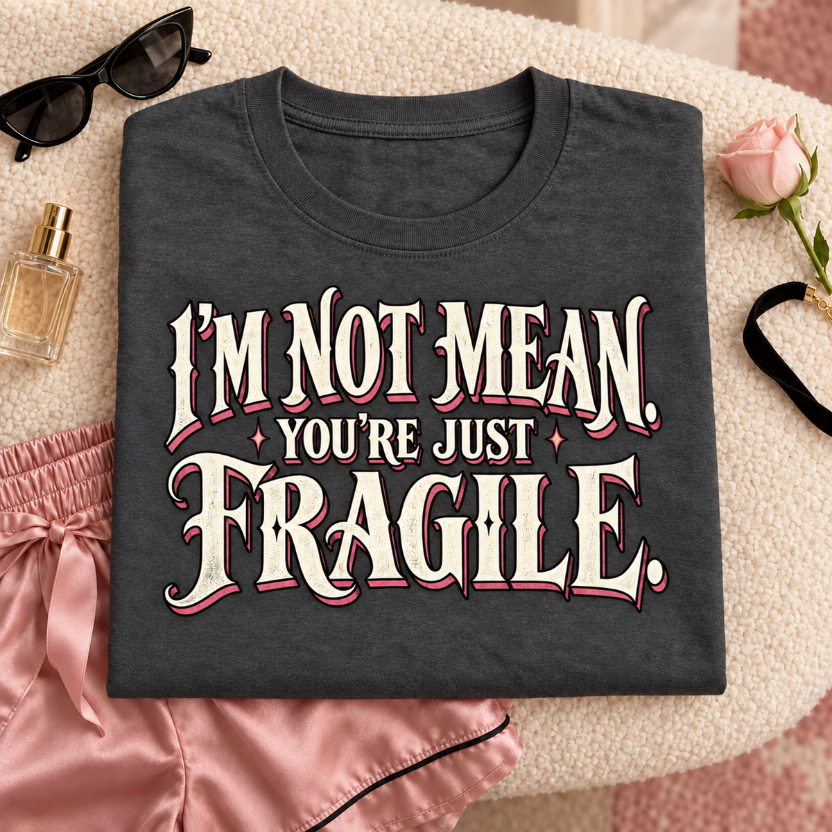I'm Not Mean color Dark Heather