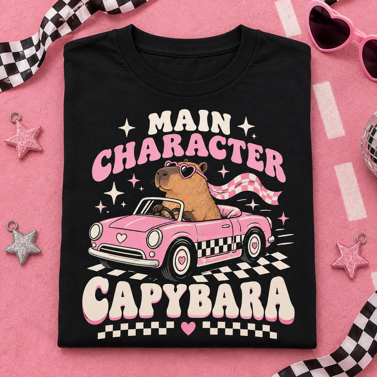 Main Character Capybara youth T-shirt in Black