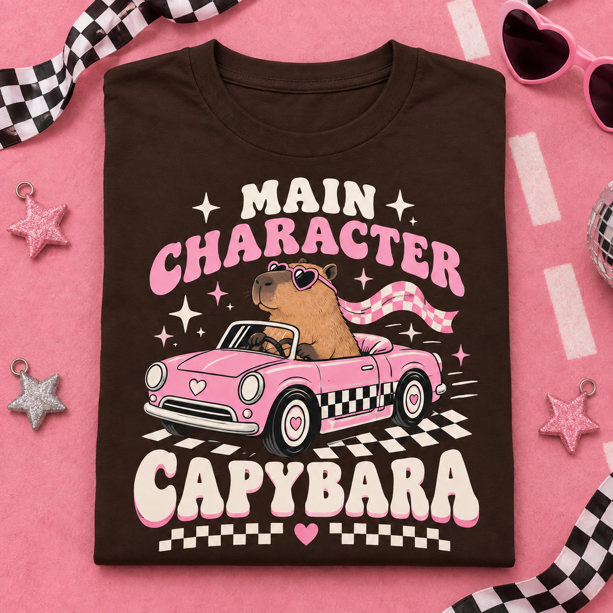 Main Character Capybara youth T-shirt in Dark Chocolate