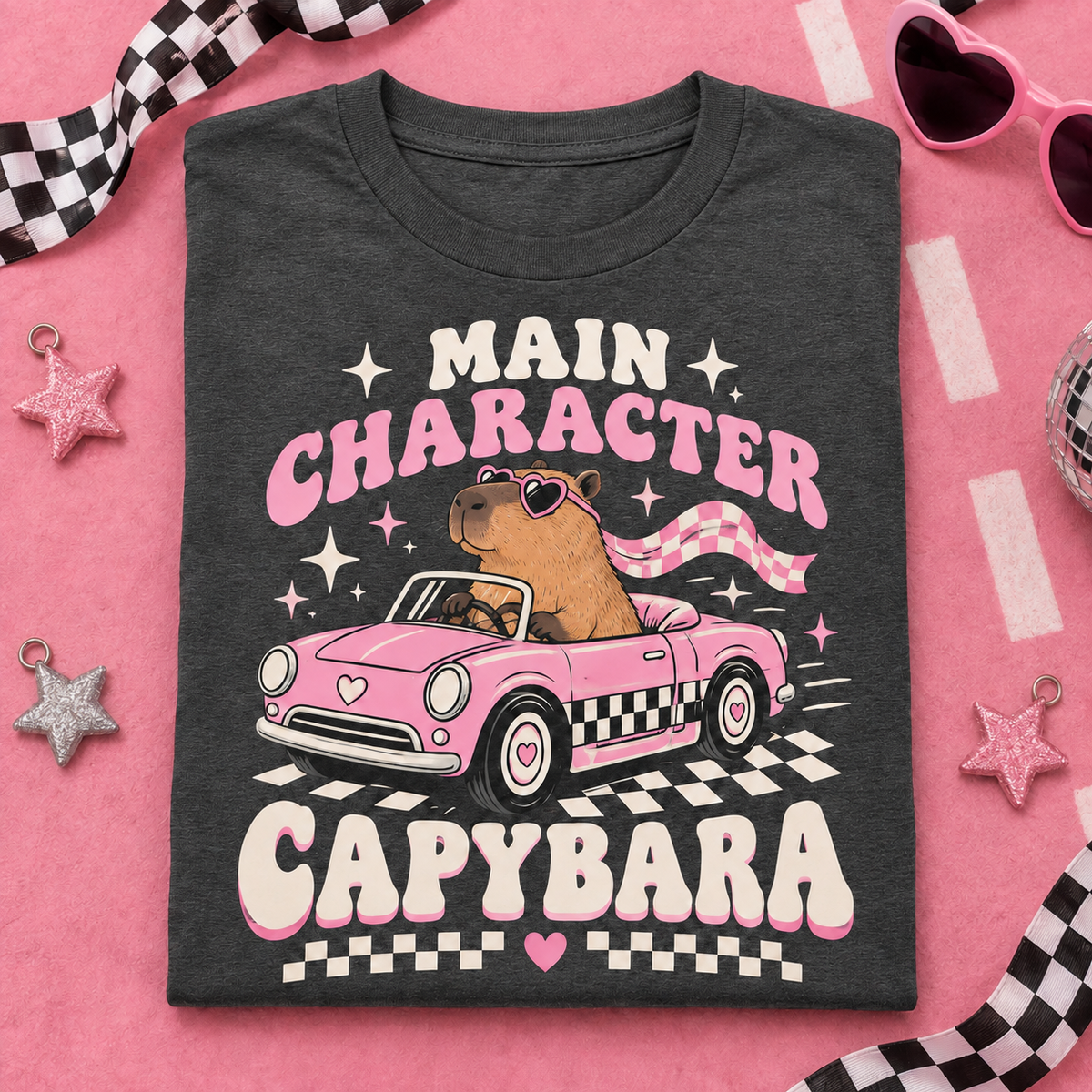 Main Character Capybara youth T-shirt in Dark Heather