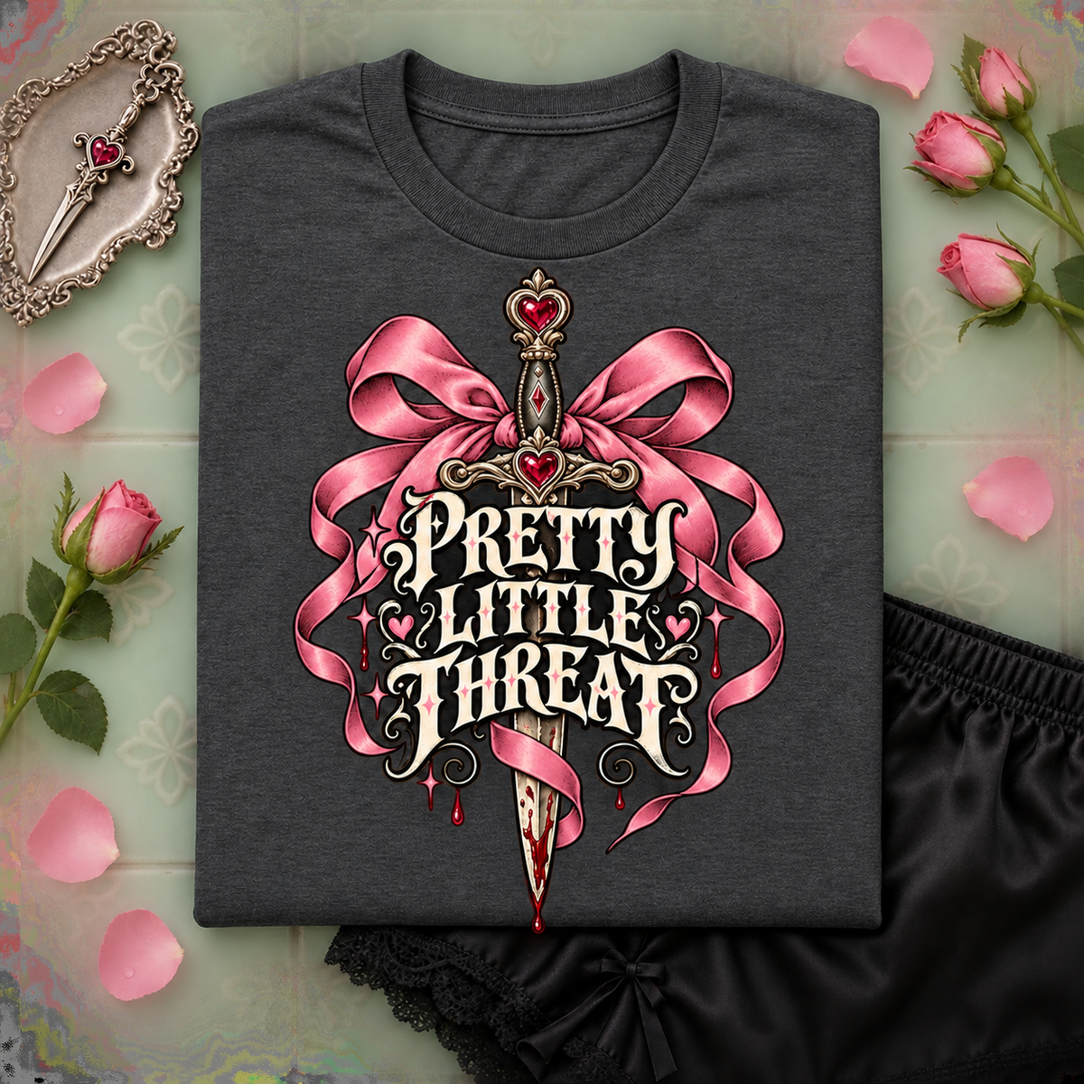 Pretty Little Threat color Dark Heather