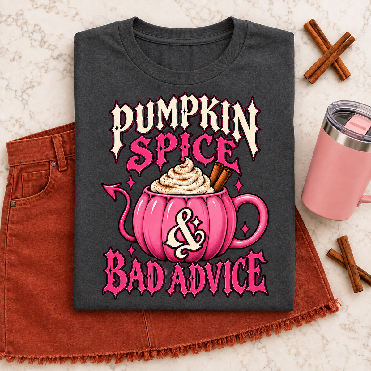 Pumpkin Spice & Bad Advice color Dark Heather