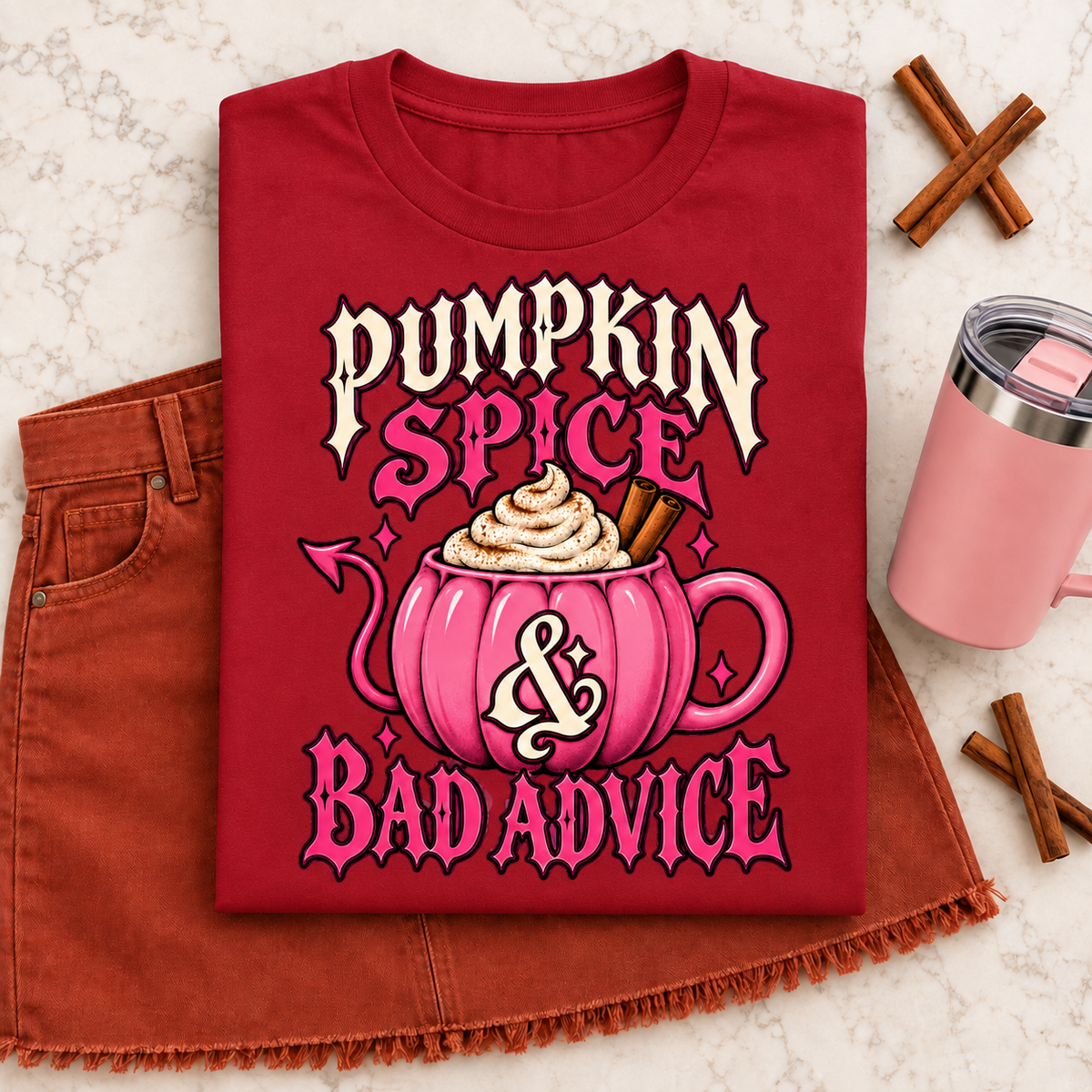 Pumpkin Spice & Bad Advice color Red