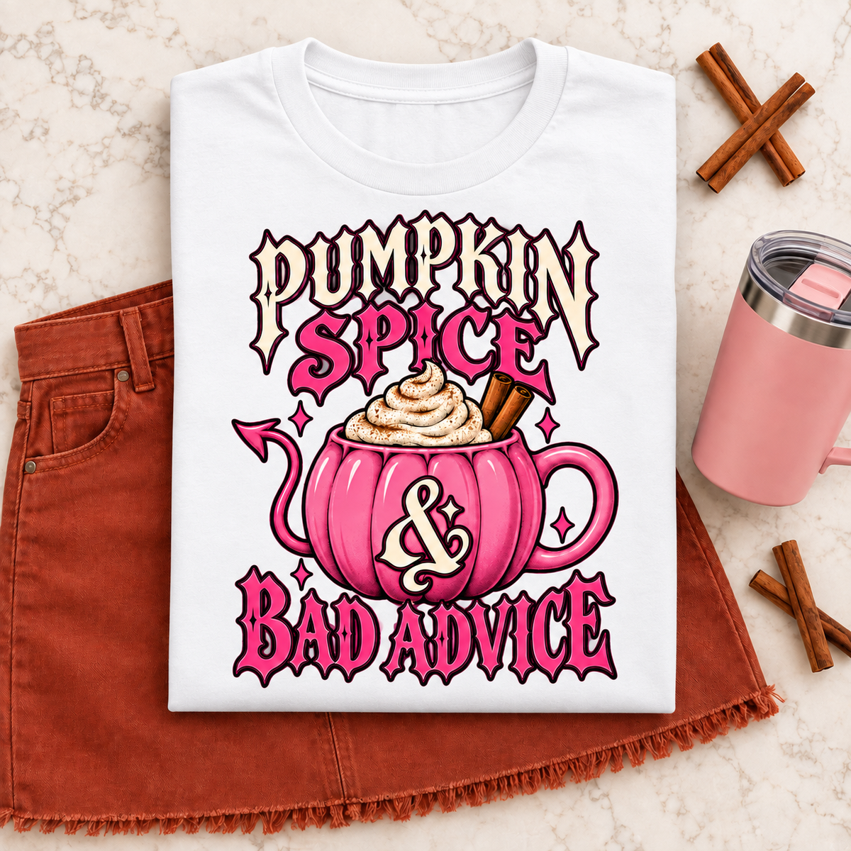 Pumpkin Spice & Bad Advice color White
