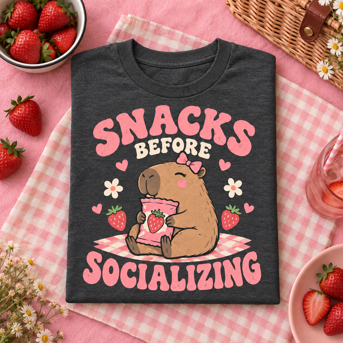 Snacks Before Socializing youth T-shirt in Dark Heather