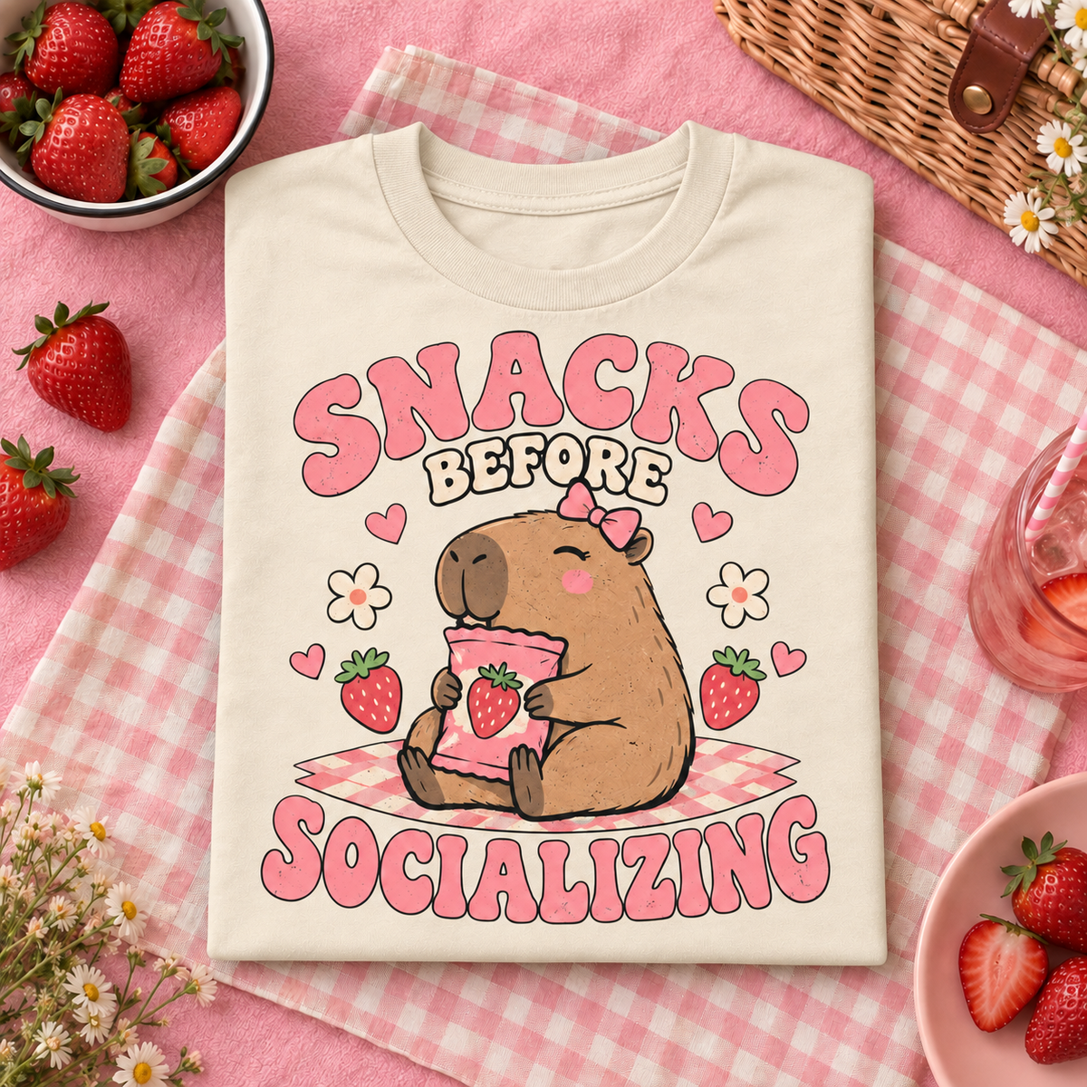 Snacks Before Socializing youth T-shirt in Natural