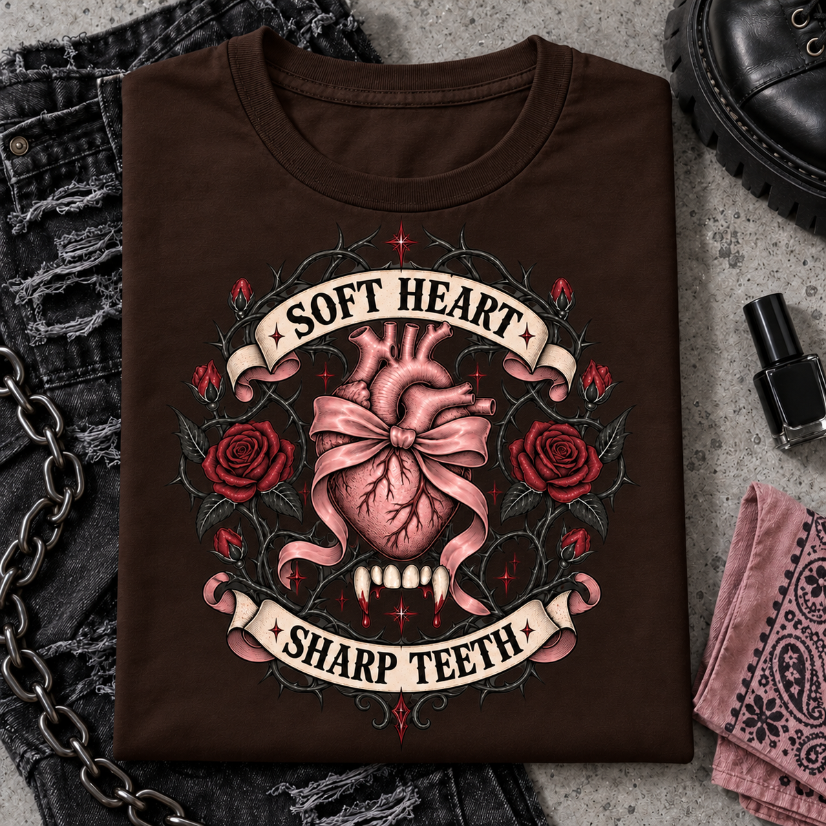 Soft Heart Sharp Teeth color Dark Chocolate