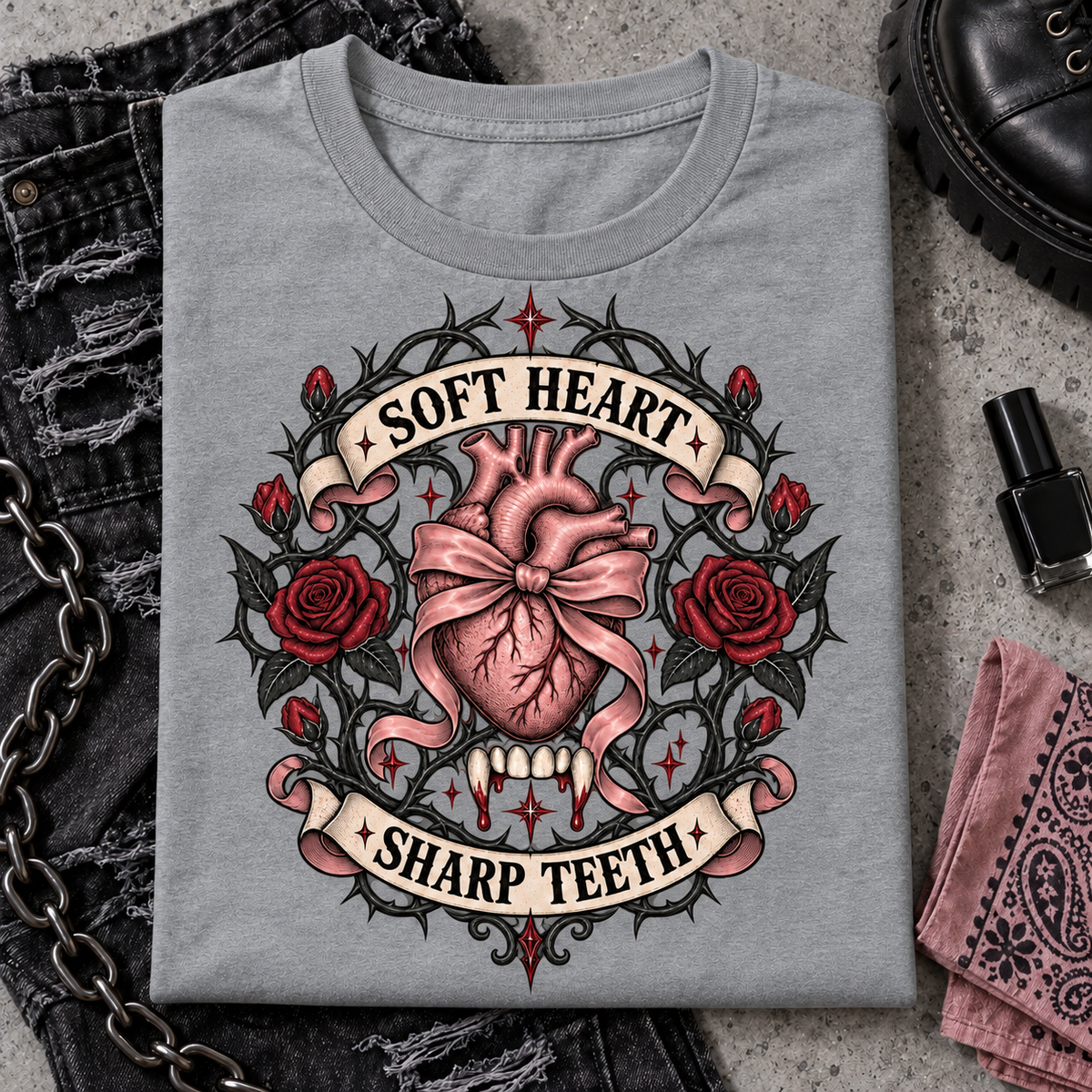 Soft Heart Sharp Teeth color Sport Grey