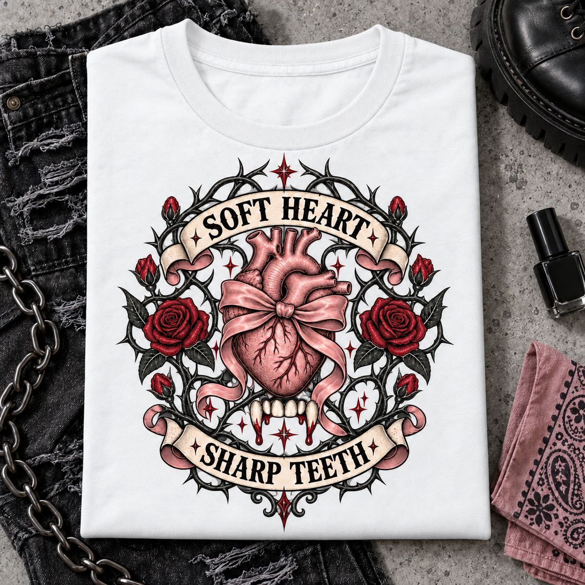 Soft Heart Sharp Teeth color White