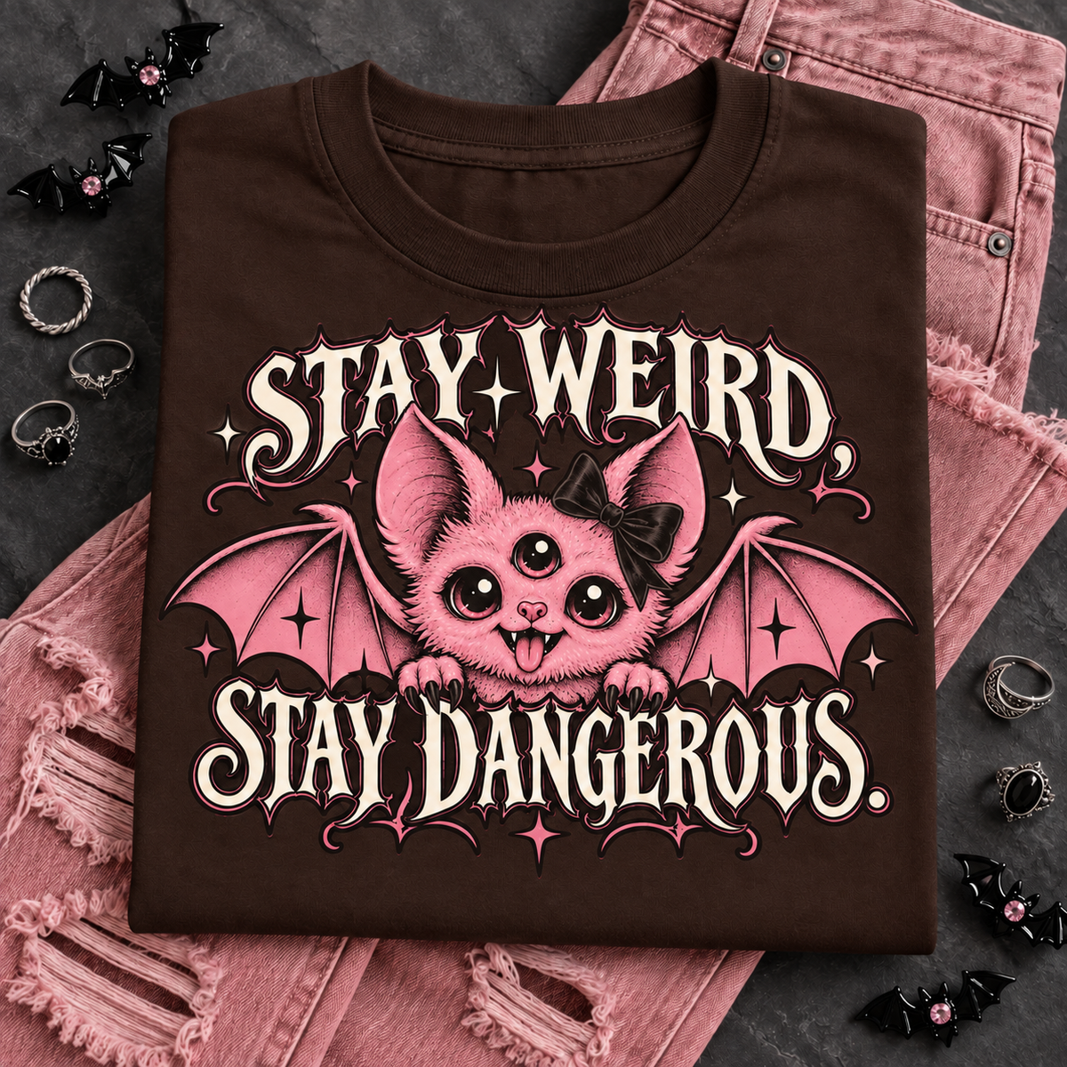 Stay Weird, Stay Dangerous color Dark Chocolate