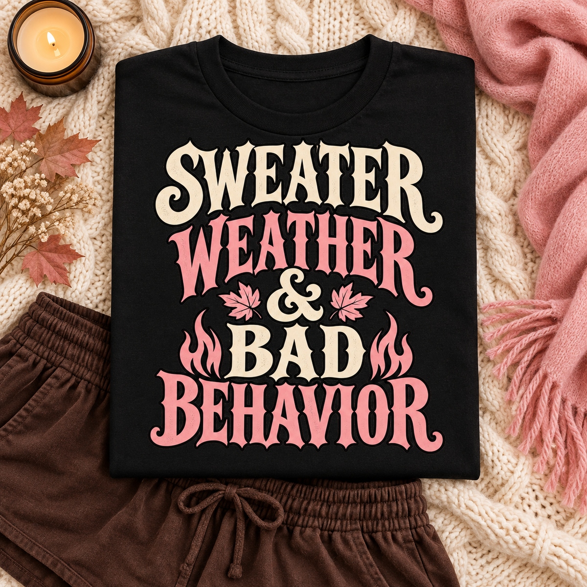 Sweater Weather & Bad Behavior color Black