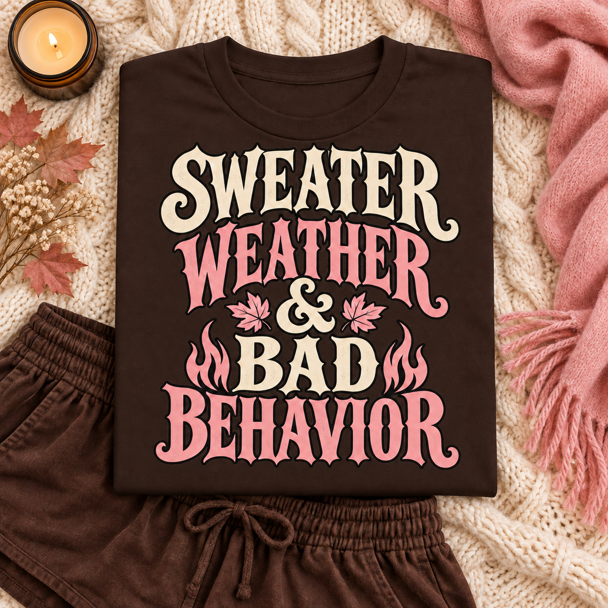 Sweater Weather & Bad Behavior color Dark Chocolate
