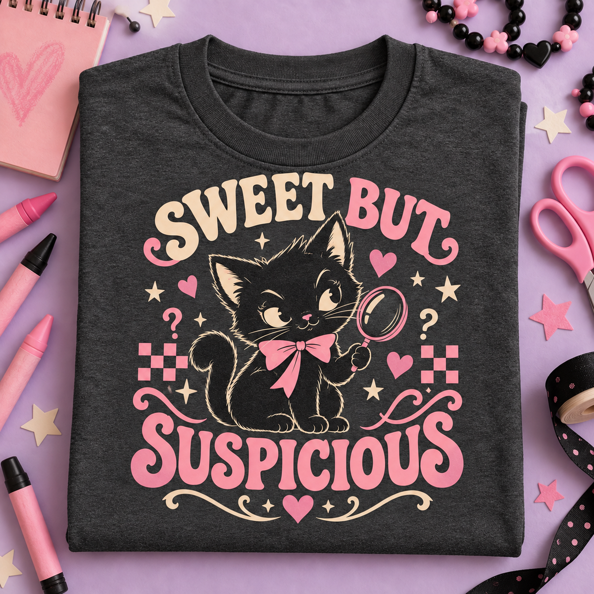 Sweet But Suspicious Youth T-Shirt color Dark Heather