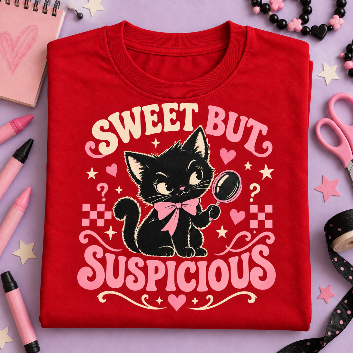 Sweet But Suspicious Youth T-Shirt color Red