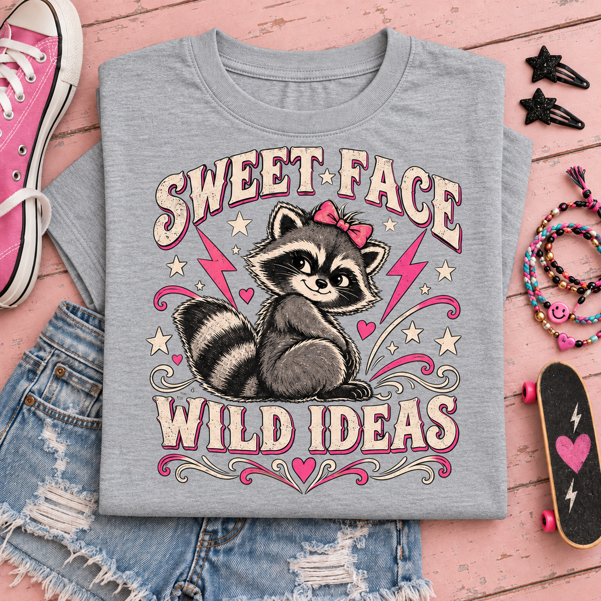 Sweet Face Wild Ideas Youth T-Shirt color Sport Grey