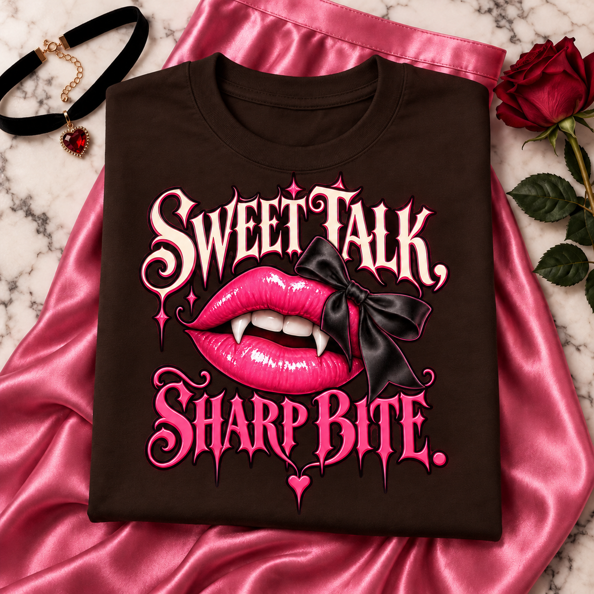 Sweet Talk, Sharp Bite color Dark Chocolate
