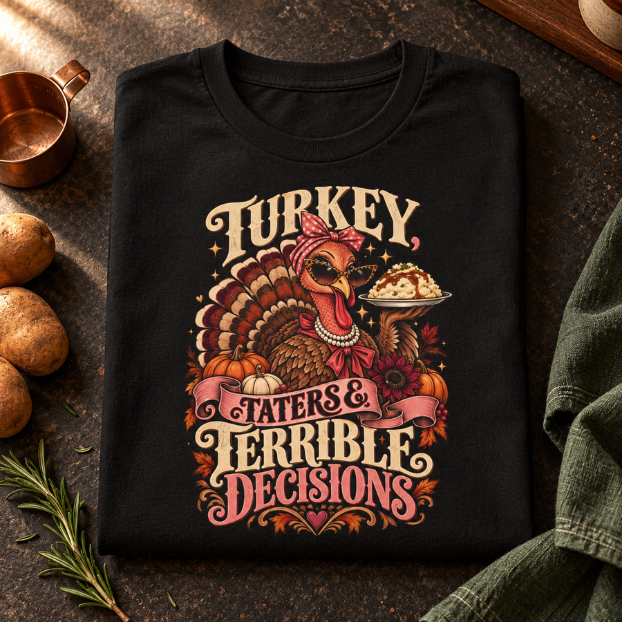 Taters & Terrible Decisions Thanksgiving T-Shirt