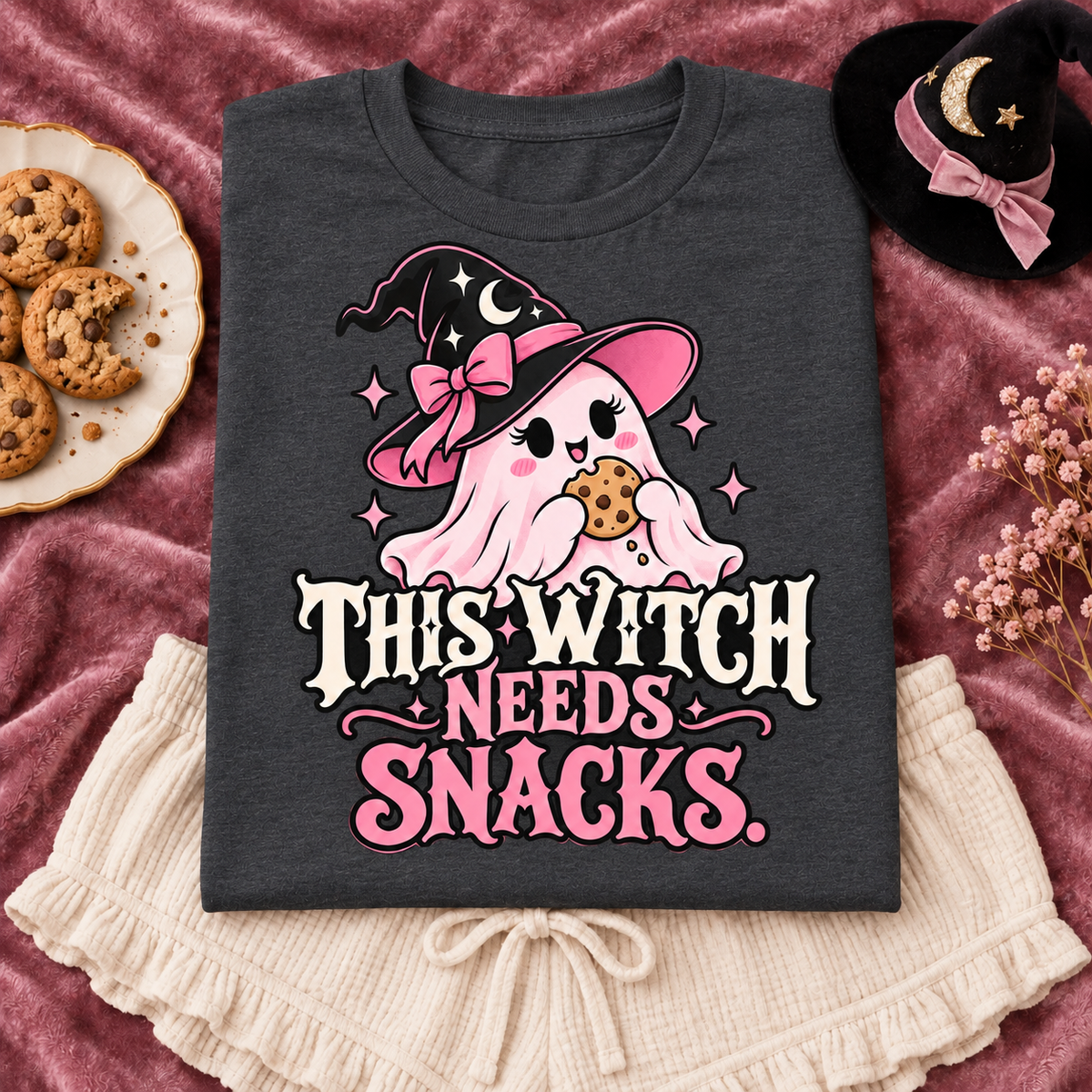 This Witch Needs Snacks color Dark Heather