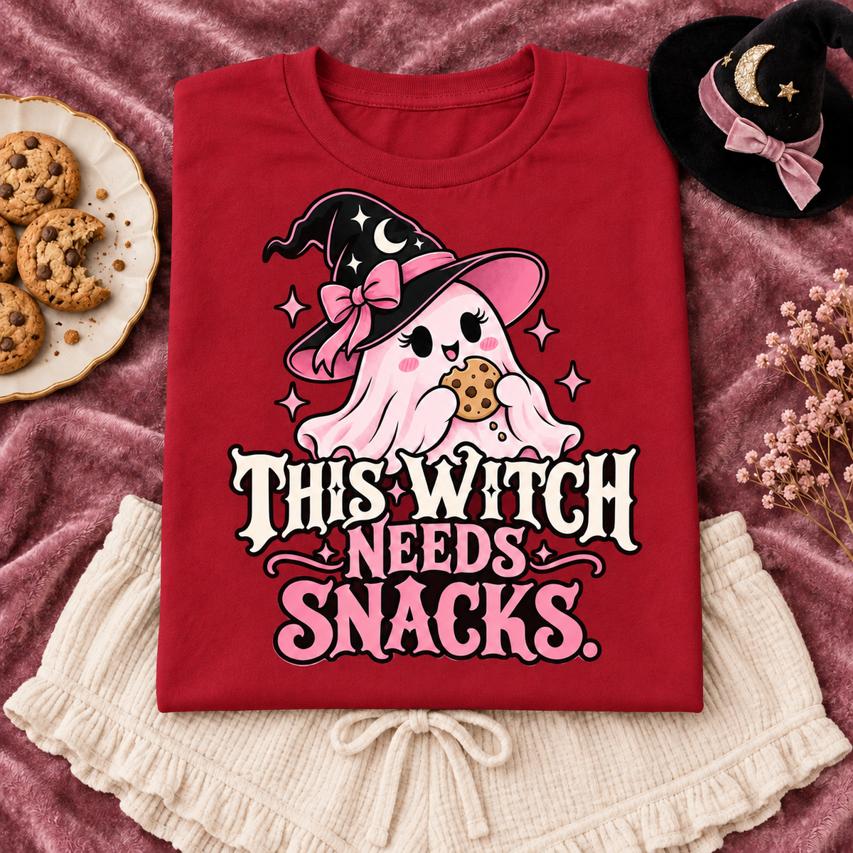 This Witch Needs Snacks color Red
