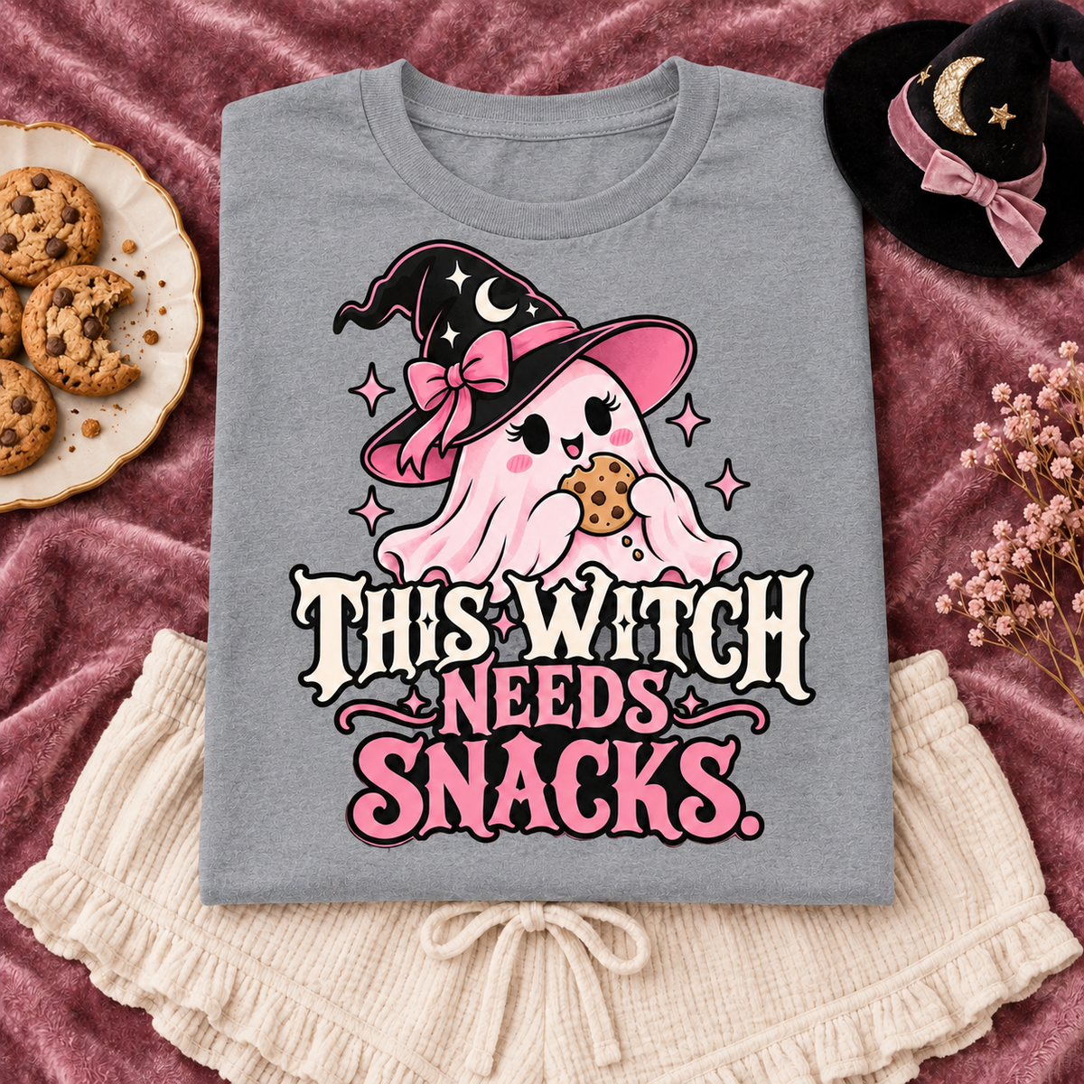 This Witch Needs Snacks color Sport Grey