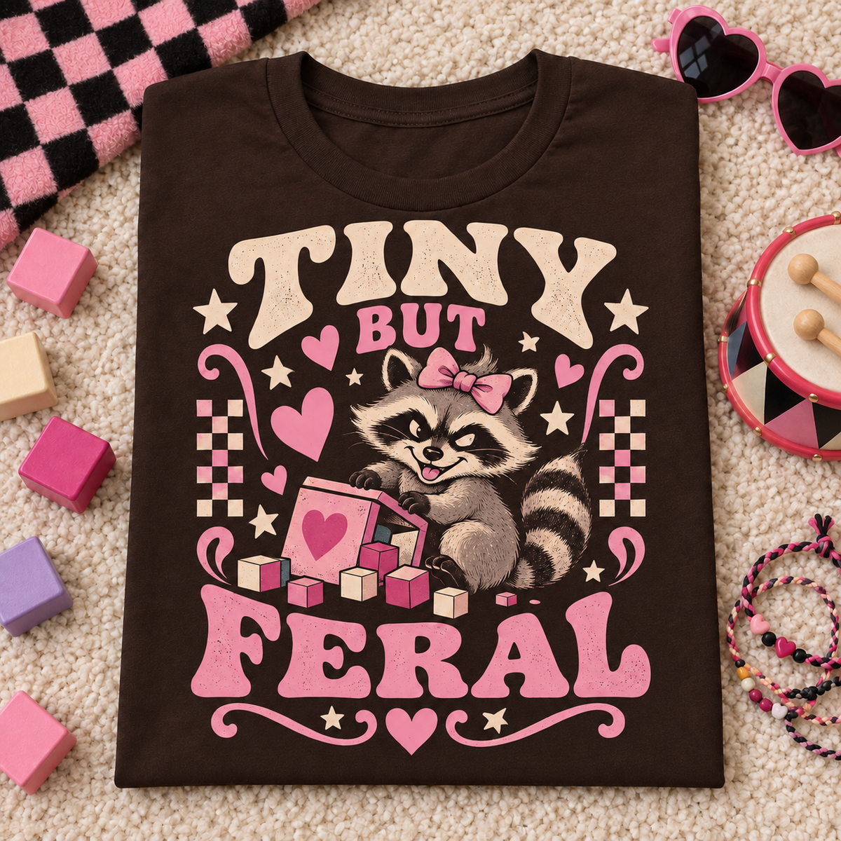 Tiny But Feral Youth T-Shirt color Dark Chocolate