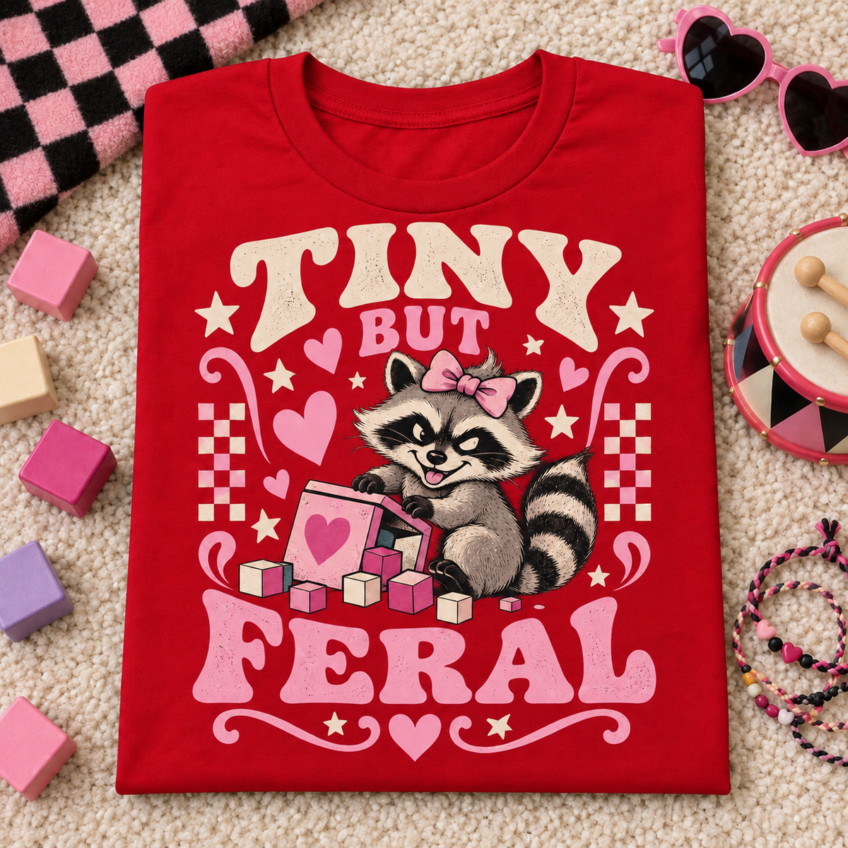 Tiny But Feral Youth T-Shirt color Red