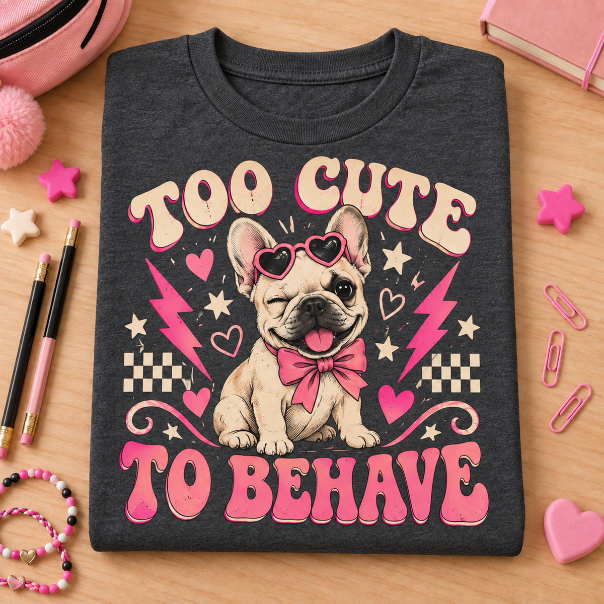 Too Cute To Behave Youth T-Shirt color Dark Heather