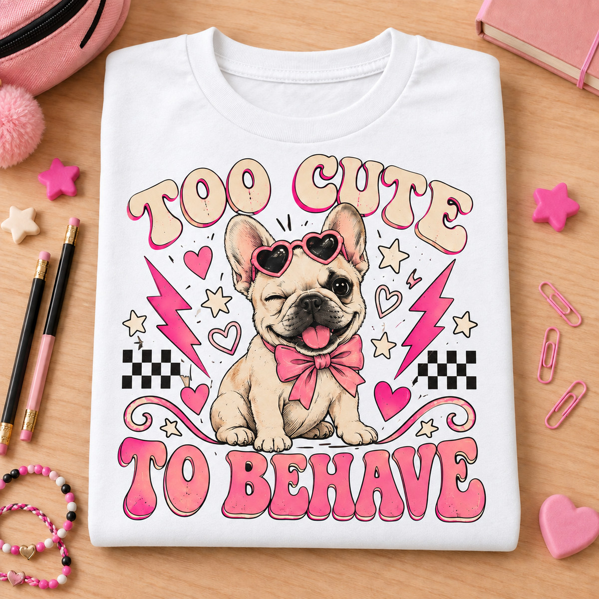 Too Cute To Behave Youth T-Shirt color White