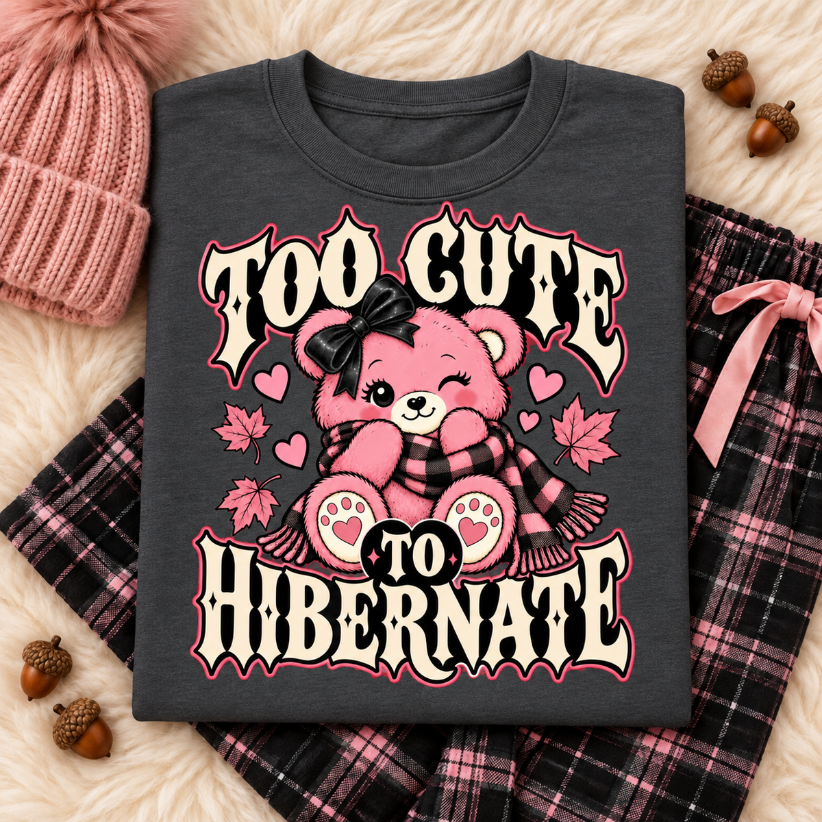 Too Cute to Hibernate color Dark Heather