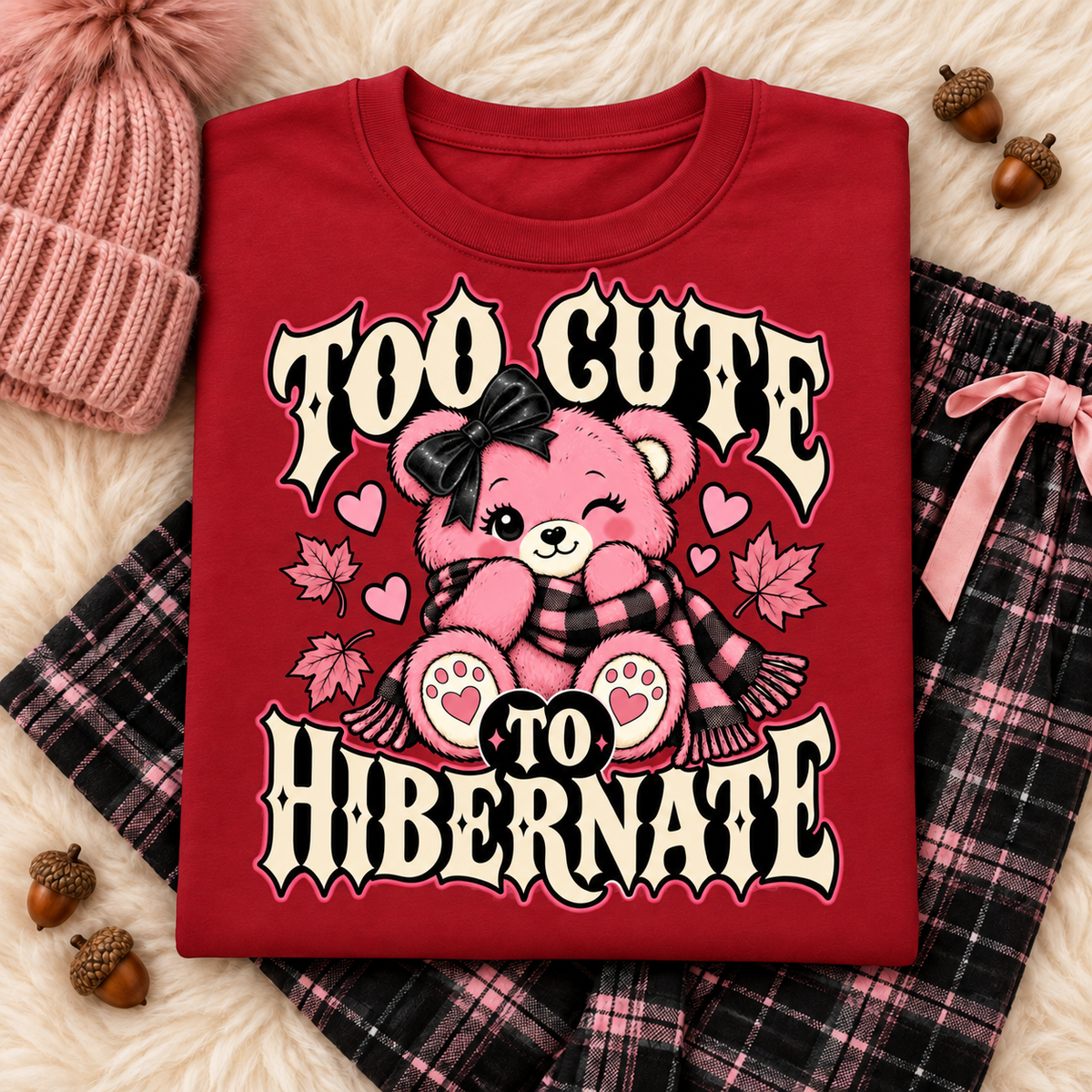 Too Cute to Hibernate color Red