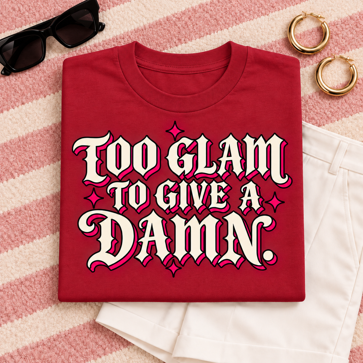 Too Glam to Give a Damn color Red