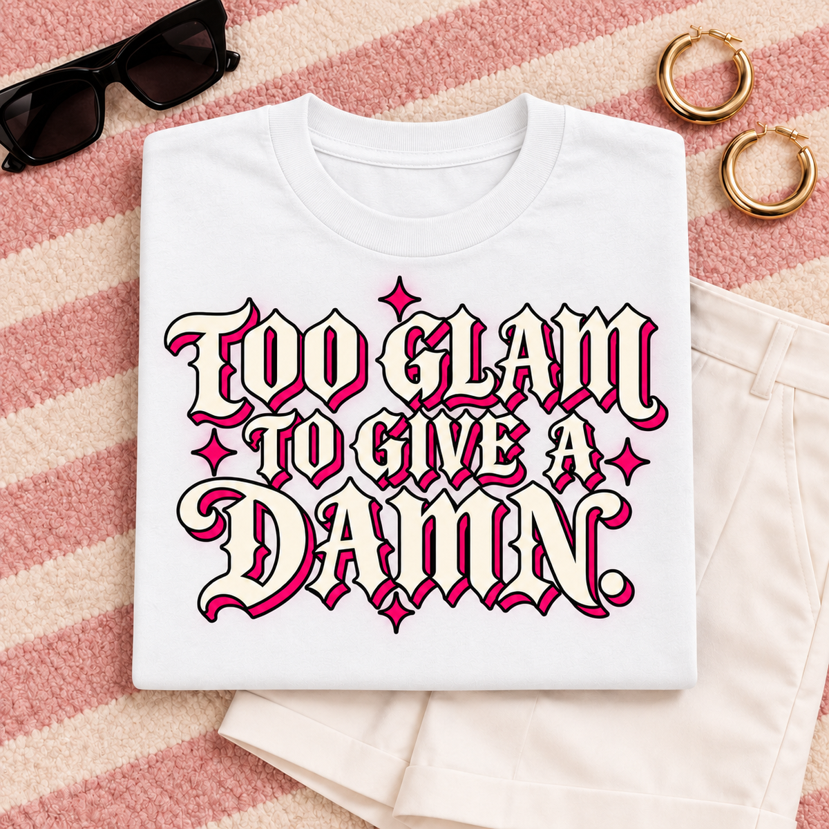 Too Glam to Give a Damn color White